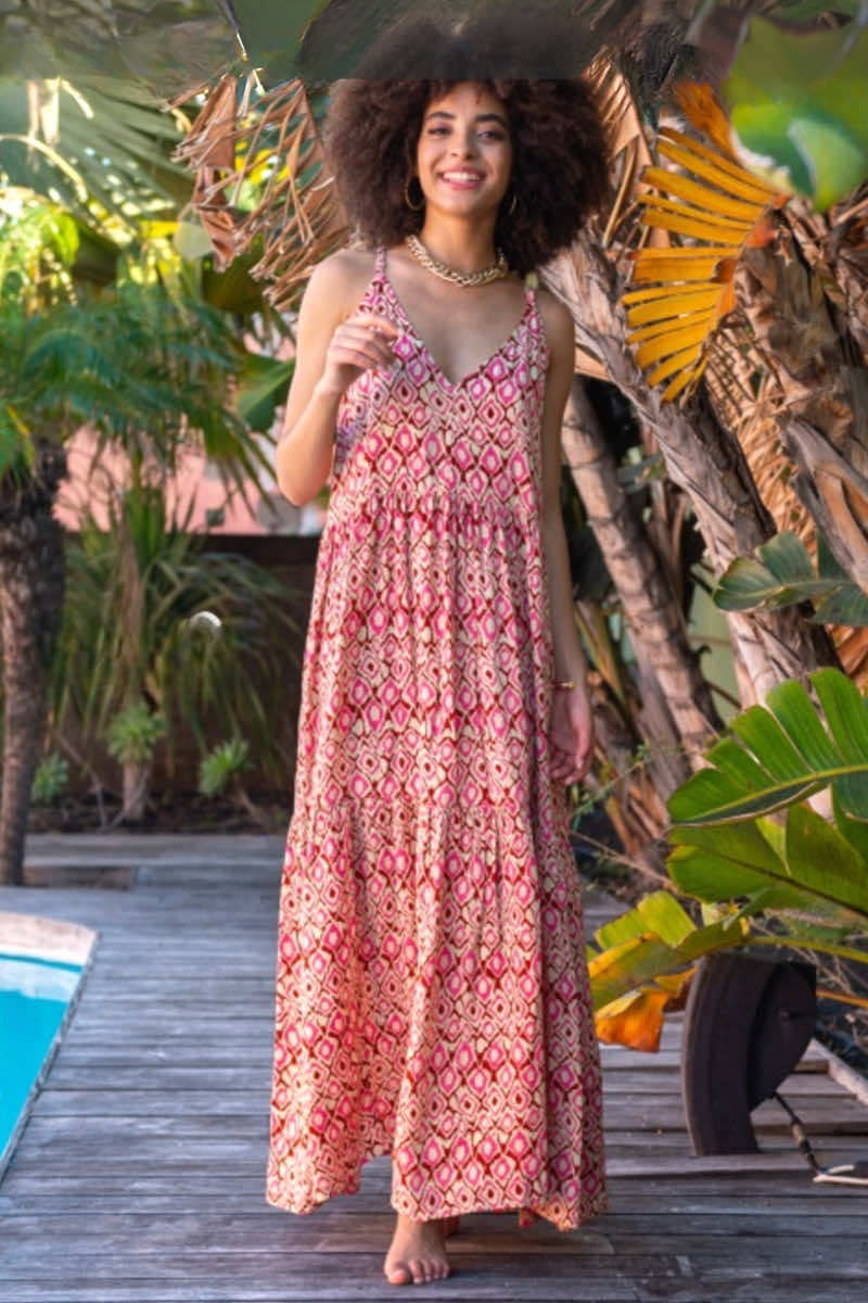 Alma strappy dress, pink