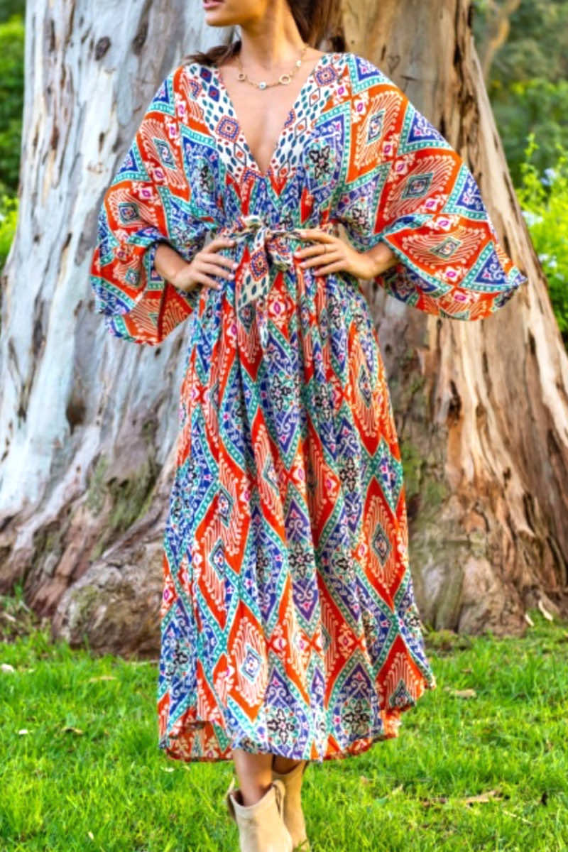 First midi dress, orange