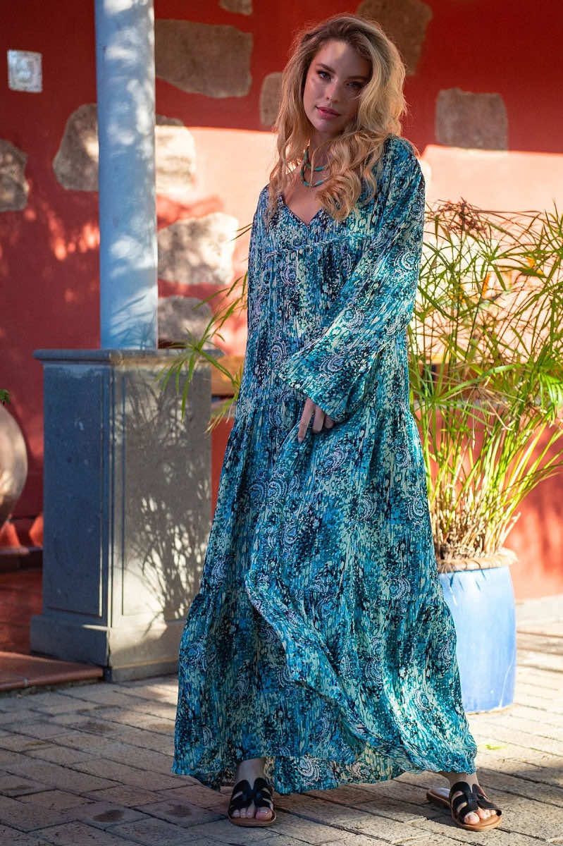 Sienna dress, green blue