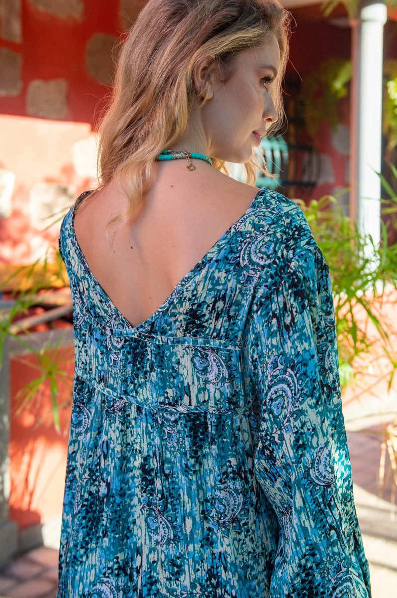 Sienna dress, green blue