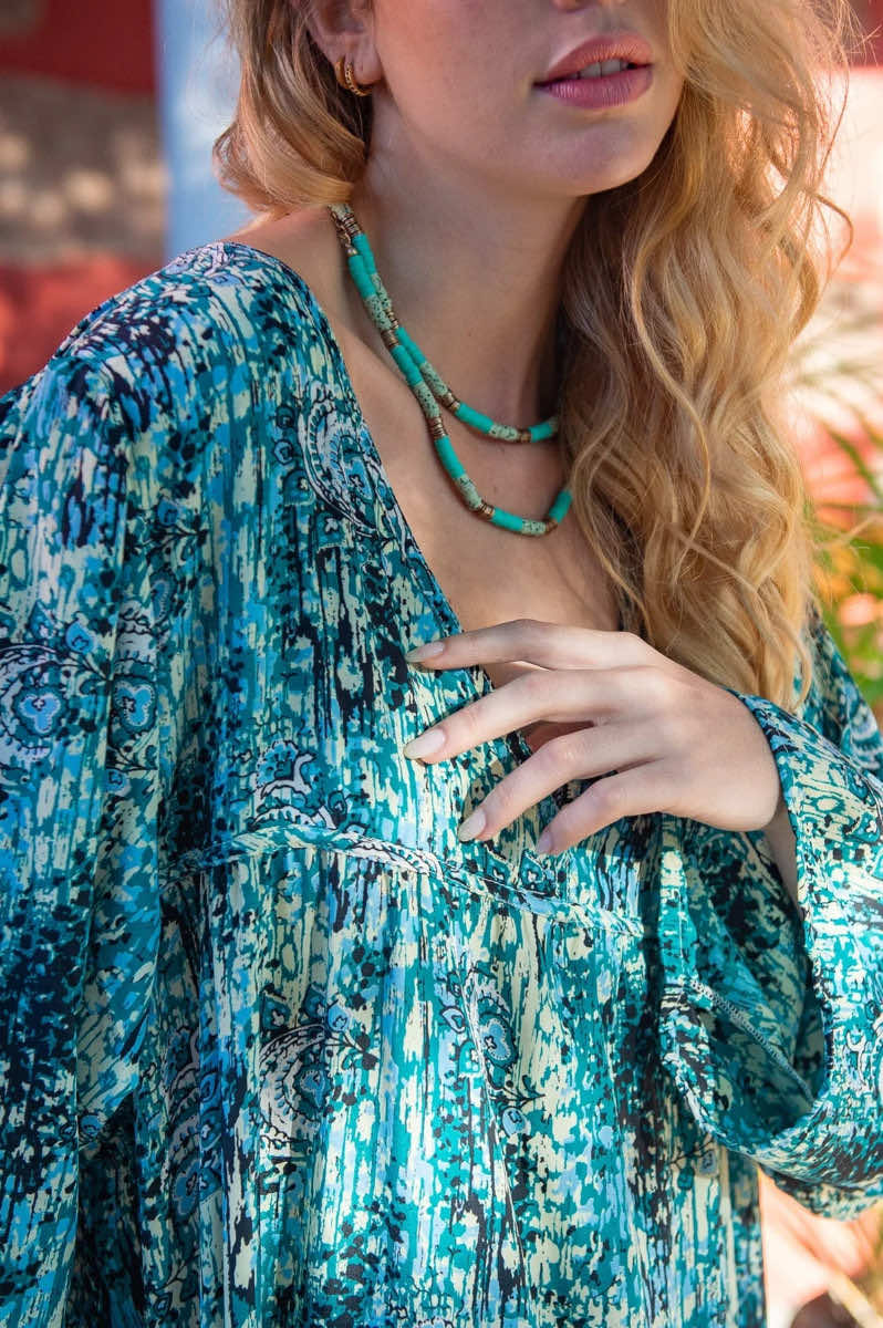 Sienna dress, green blue