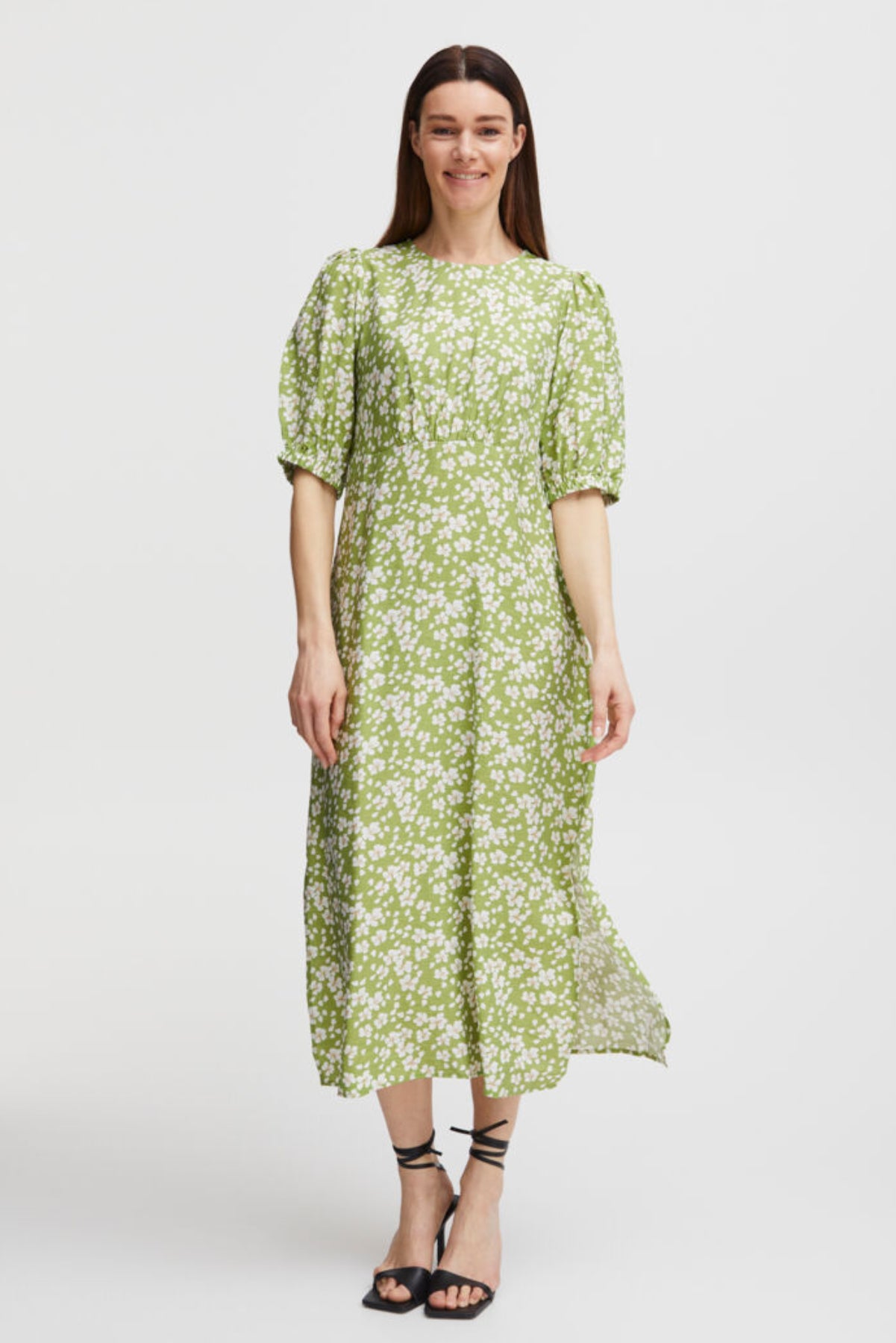 Ibano midi dress, peridot green