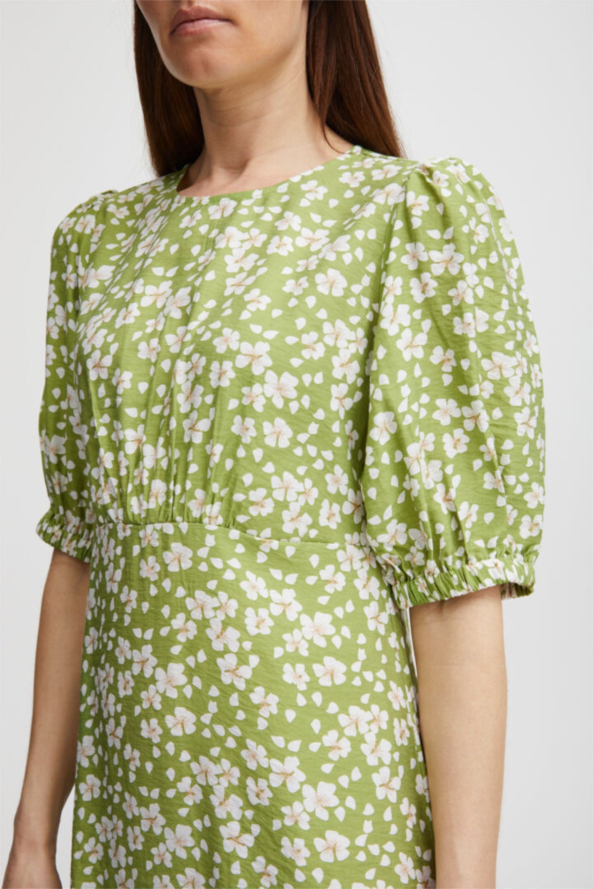 Ibano midi dress, peridot green