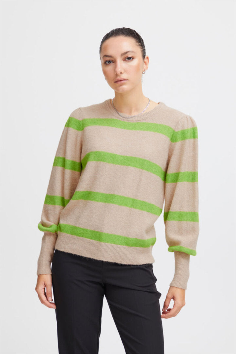 Dusty puff sleeve jumper, green