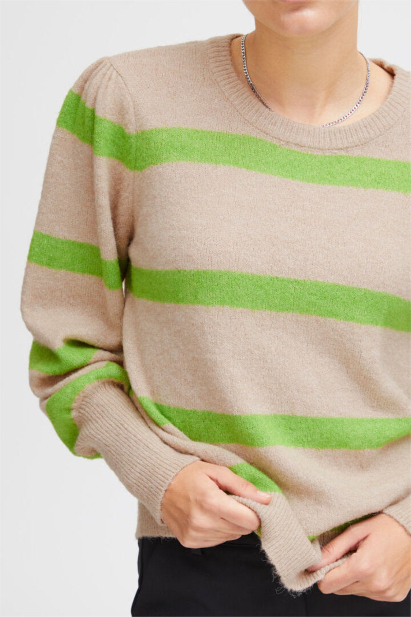 Dusty puff sleeve jumper, green