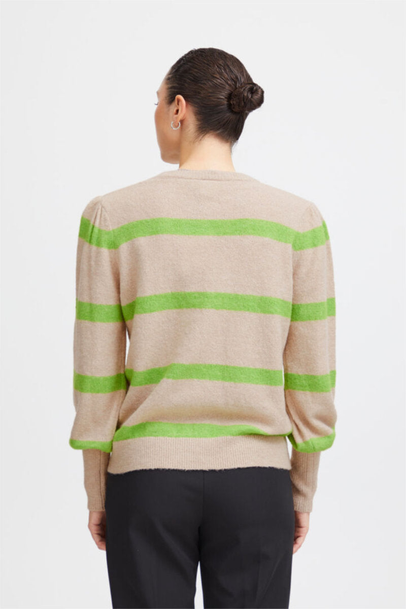 Dusty puff sleeve jumper, green