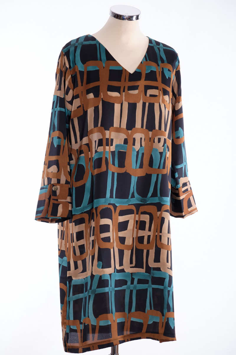 Painted box dress, black