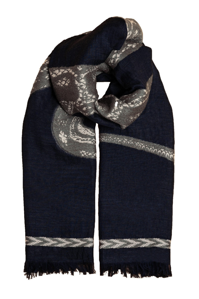 Snake scarf, Navy