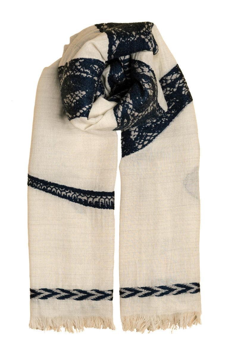 Snake scarf, Ivory