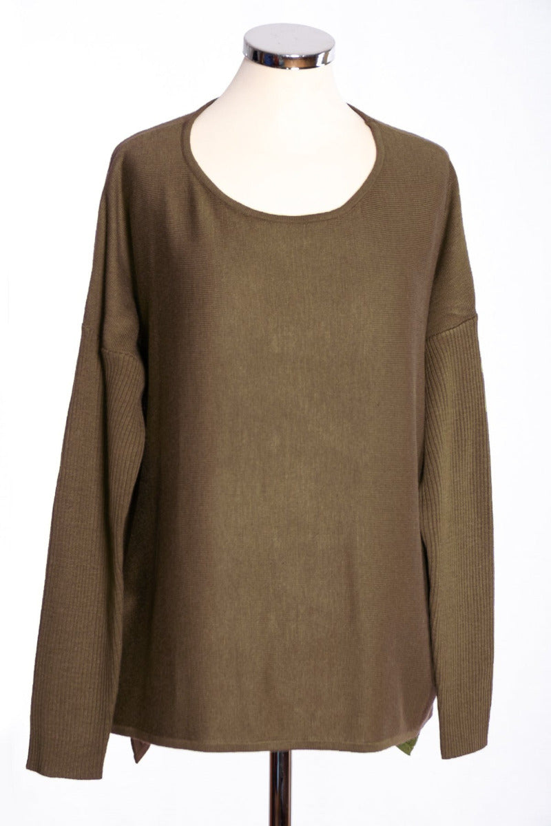Bow back jumper, khaki