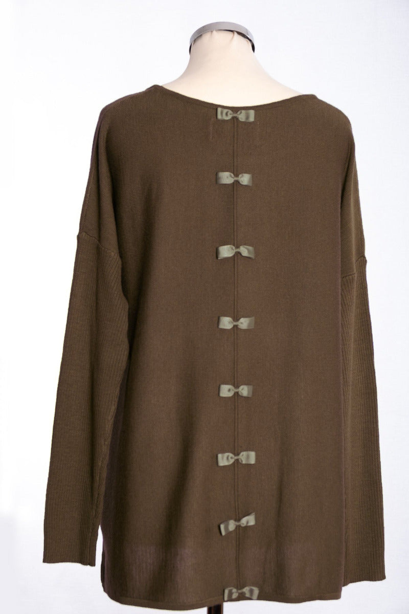 Bow back jumper, khaki