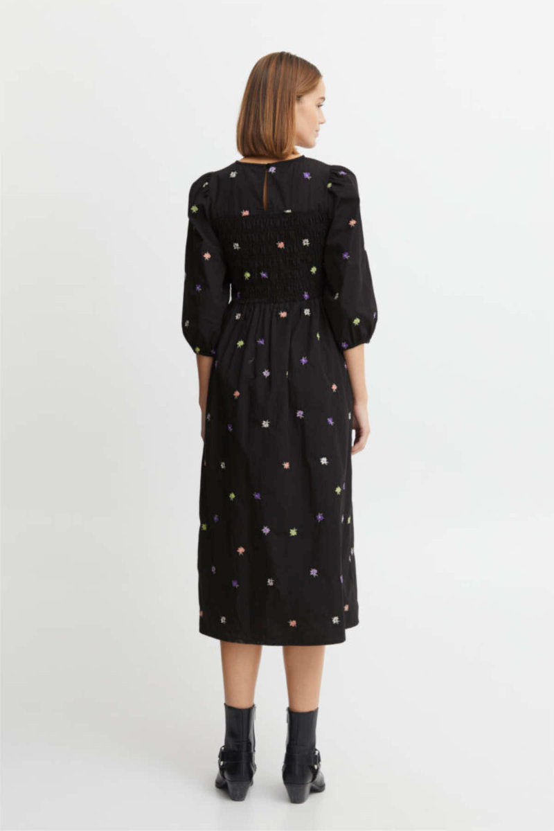 Hanla embroidered dress, black