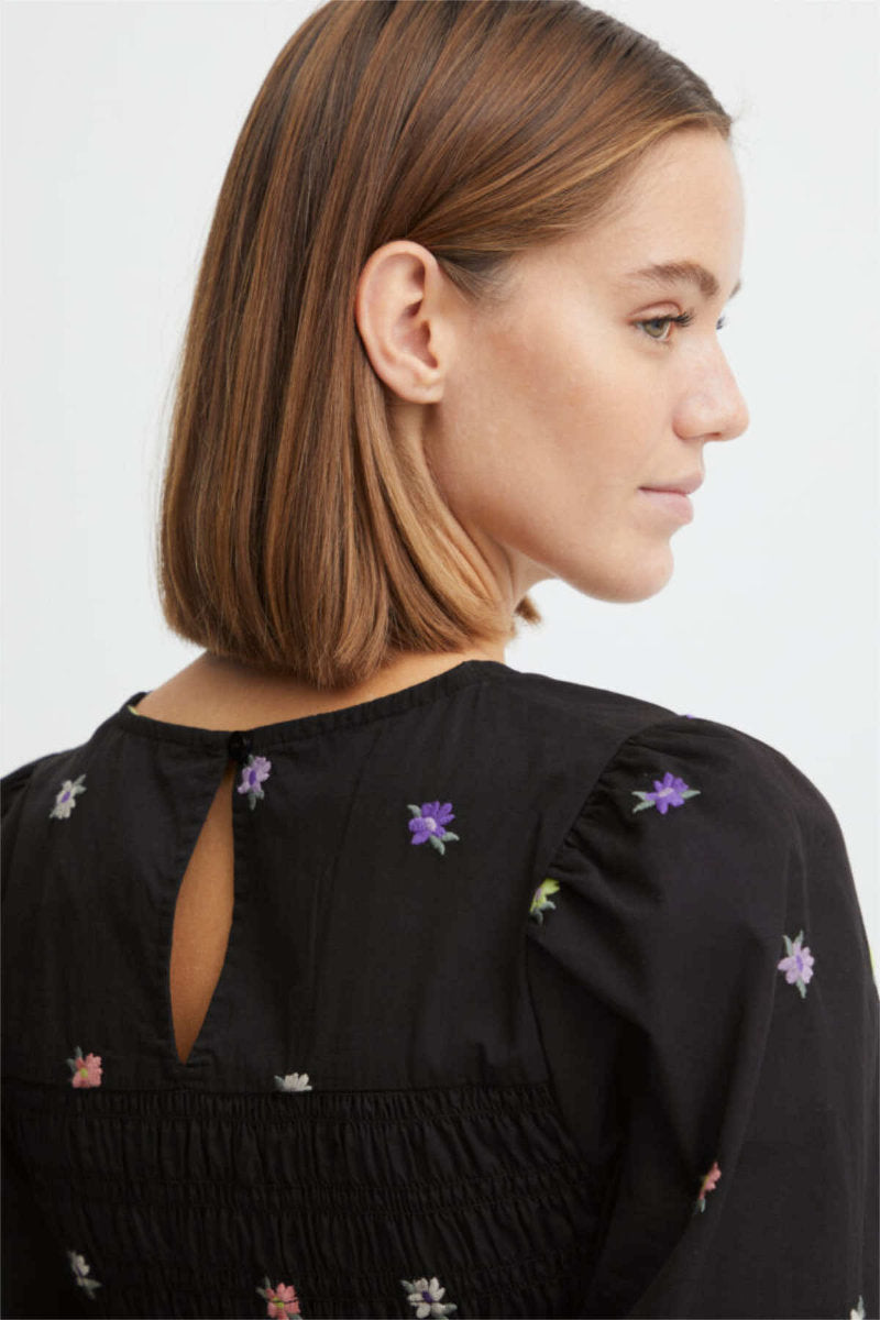 Hanla embroidered dress, black