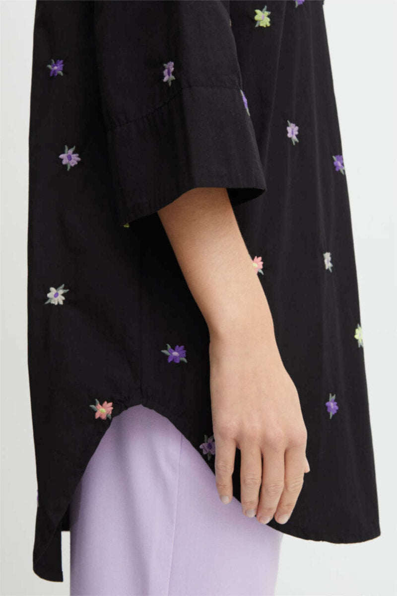 Hanla embroidered shirt, black