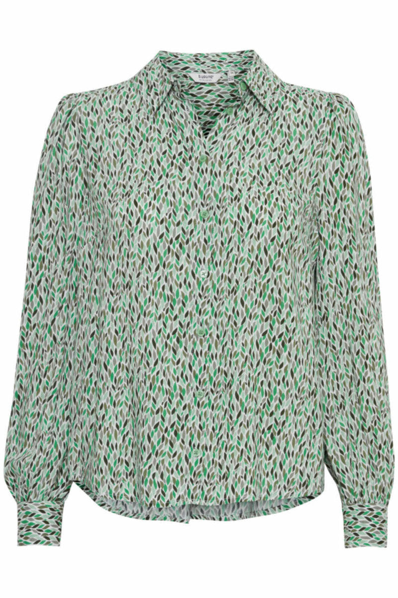 Josa puff sleeve shirt, green