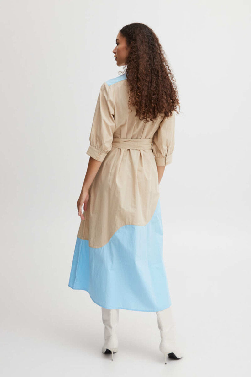 Isusu belted dress, blue stone