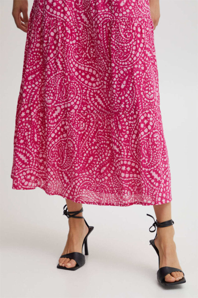 Imilla wrap front dress, raspberry