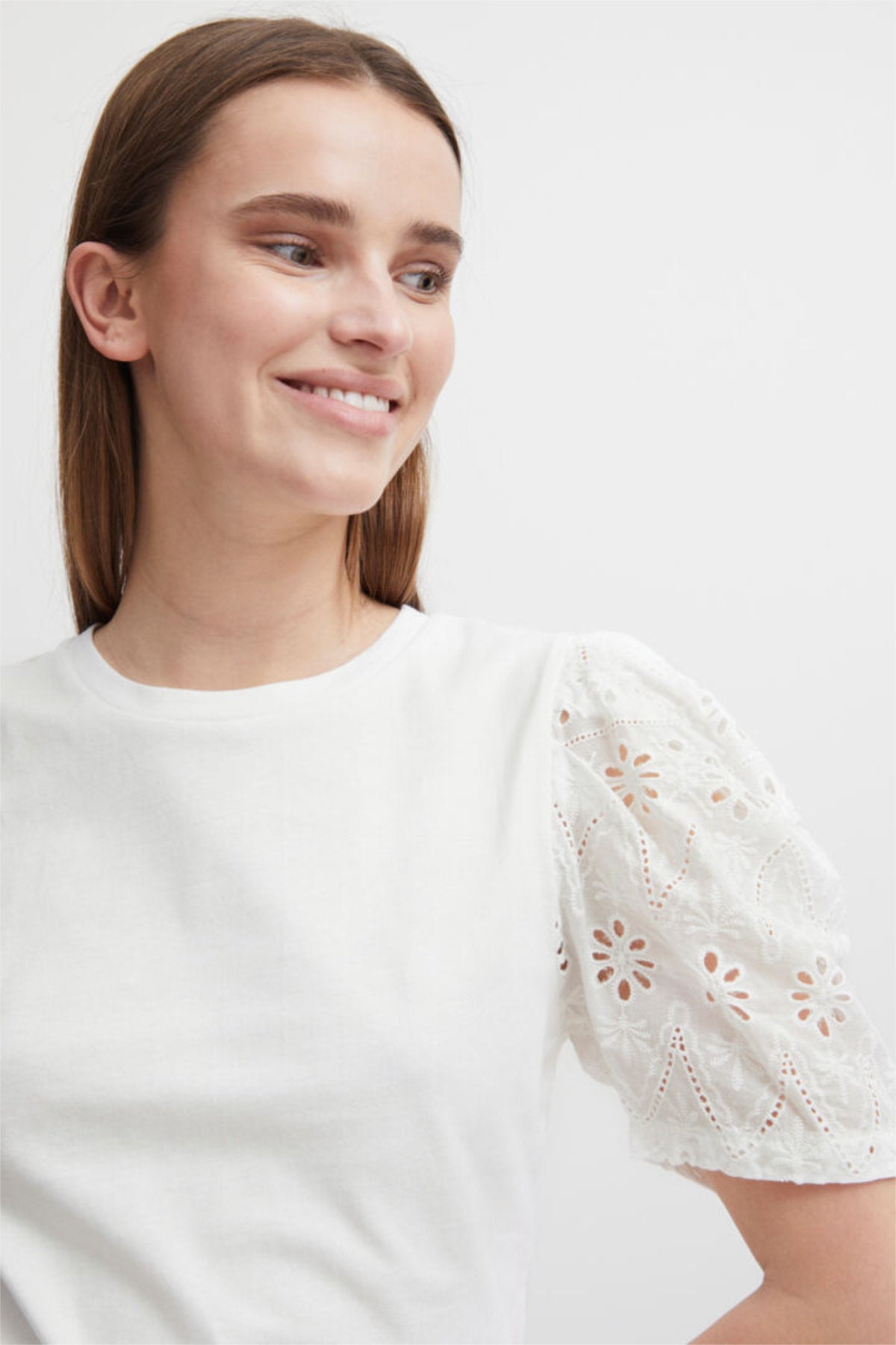 Pasly broderie top, white