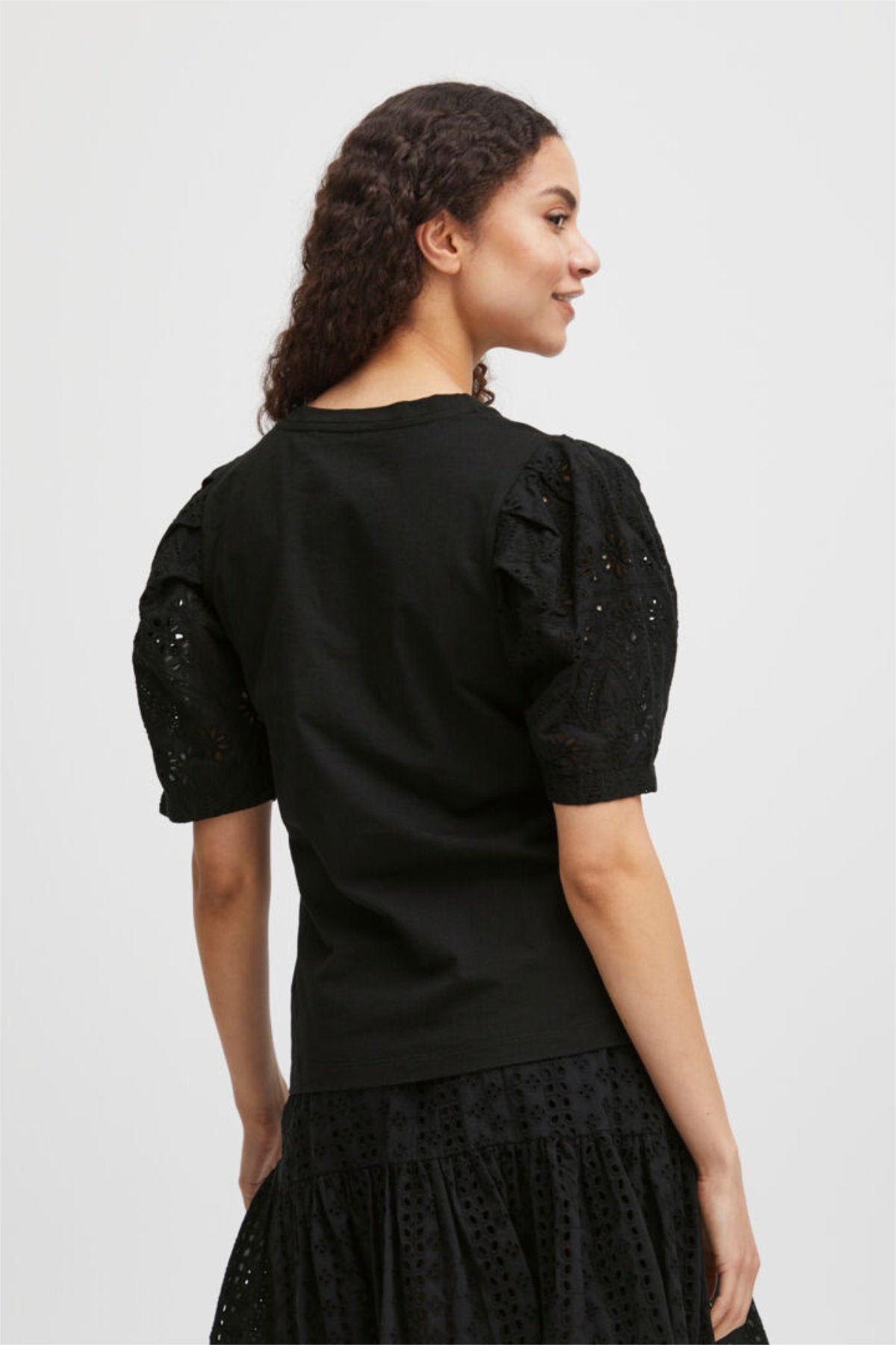 Pasly broderie top, black
