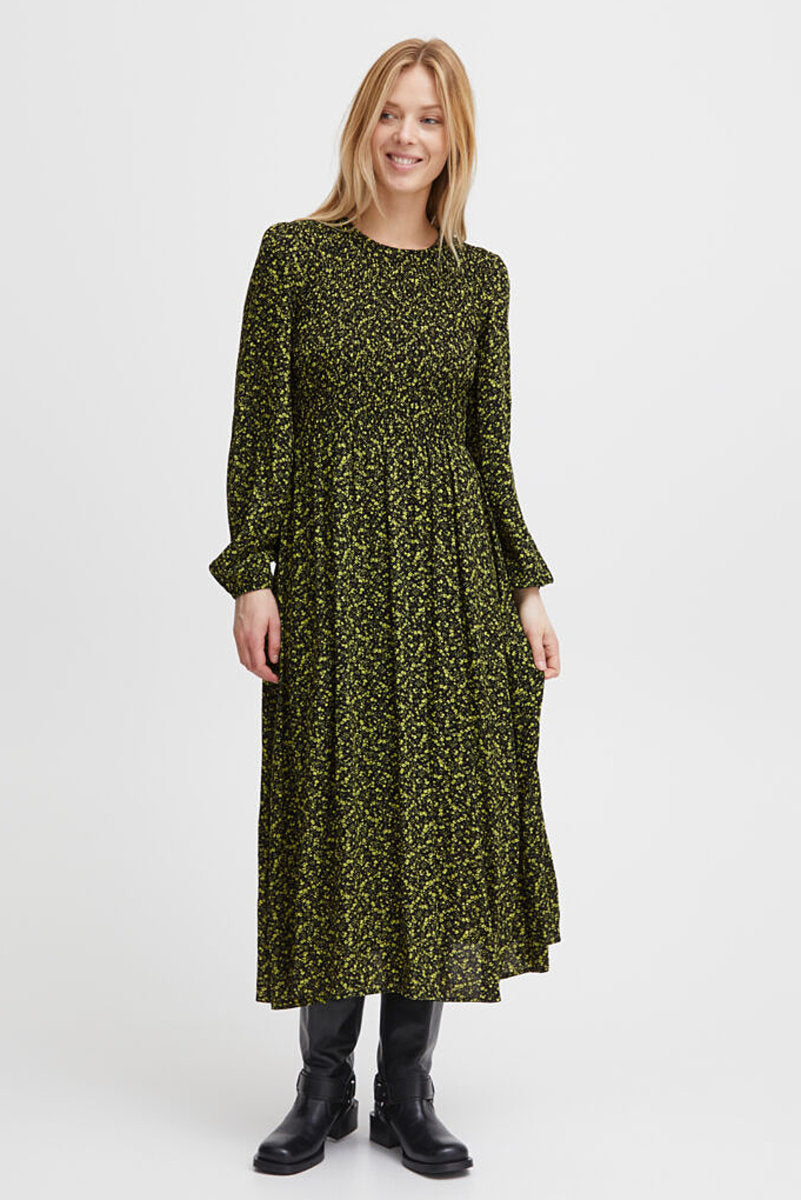 Josa smock dress, citrus black