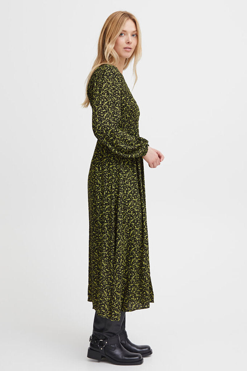 Josa smock dress, citrus black
