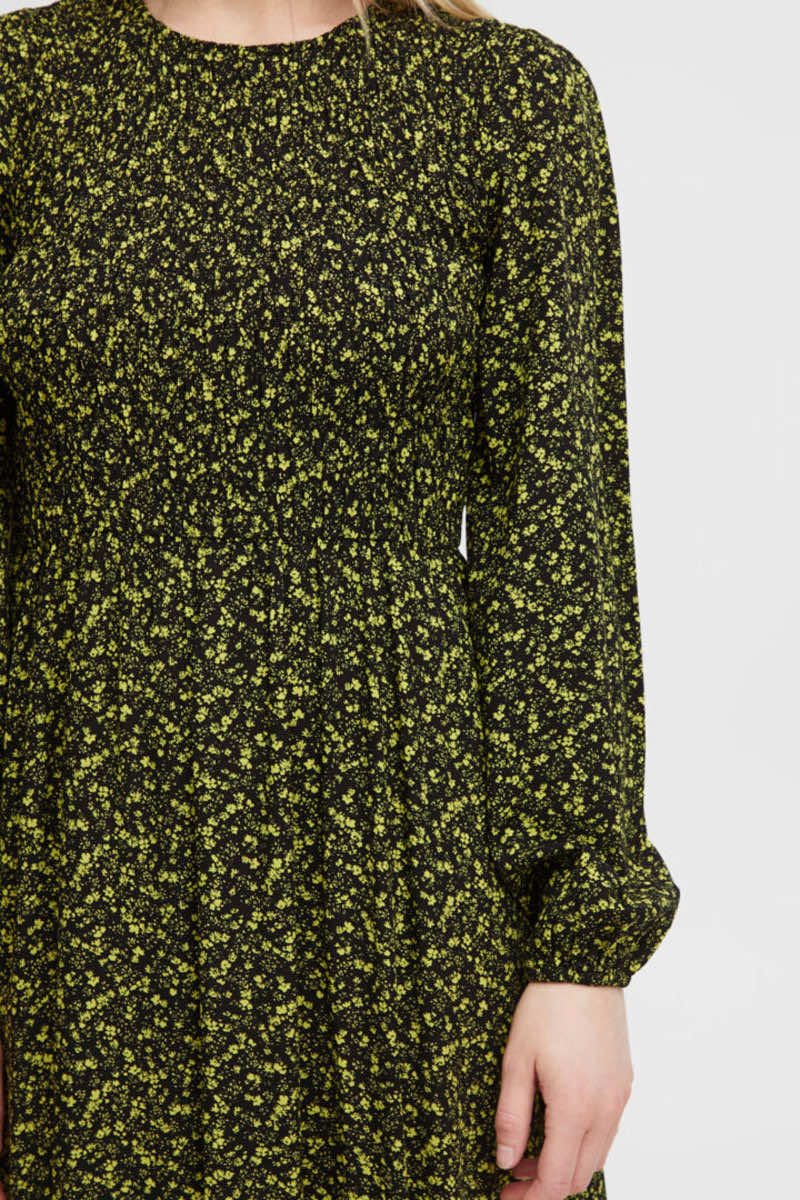 Josa smock dress, citrus black