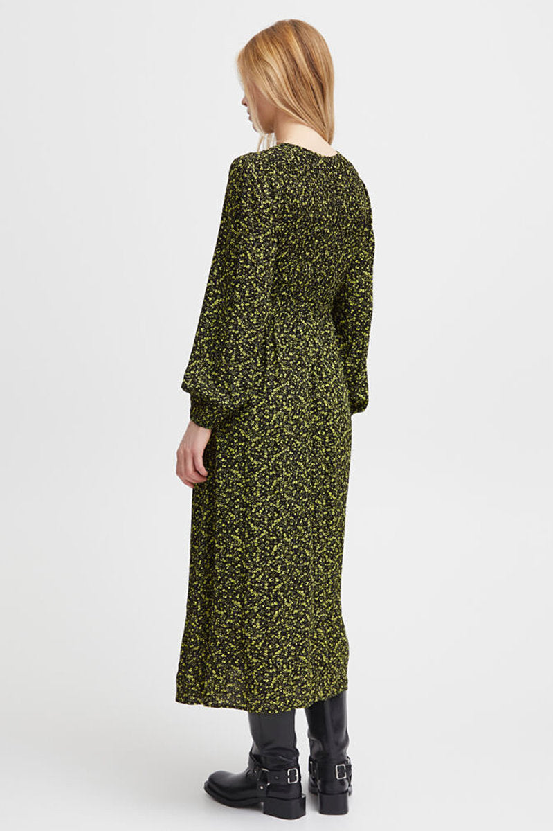 Josa smock dress, citrus black