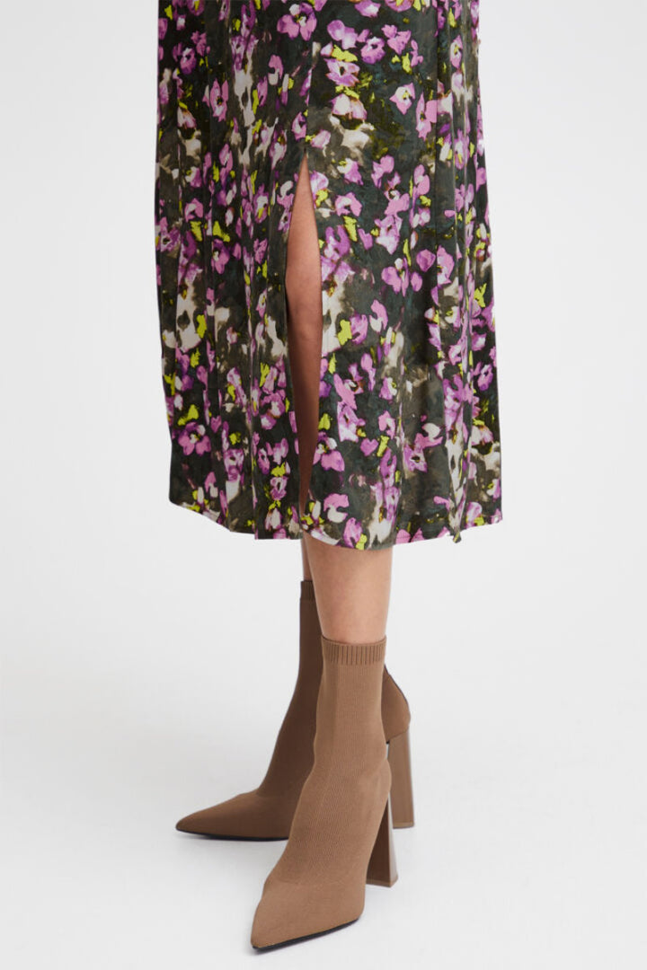 Josa V neck midi dress, Cyclamen