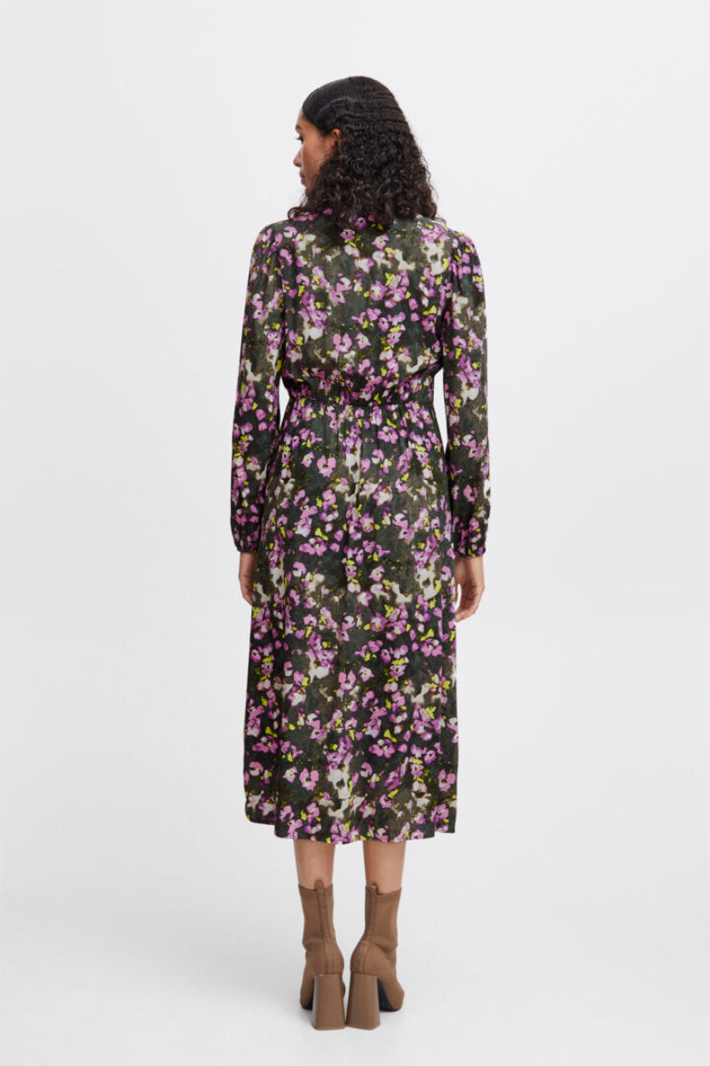 Josa V neck midi dress, Cyclamen