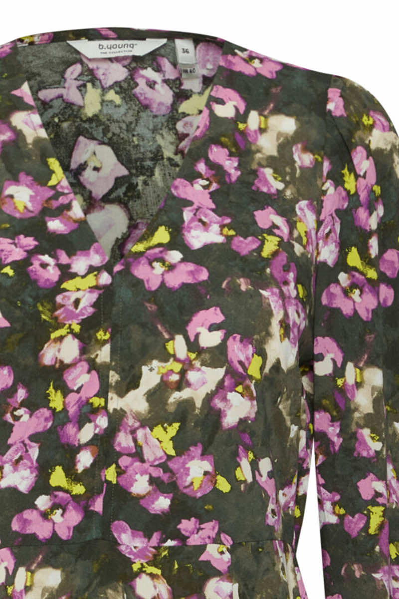 Josa V neck midi dress, Cyclamen