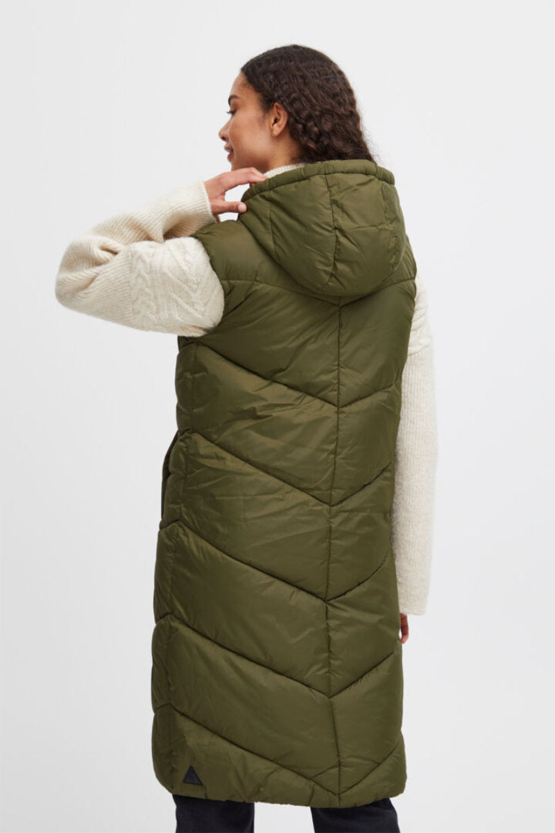 Bomina long gilet, olive