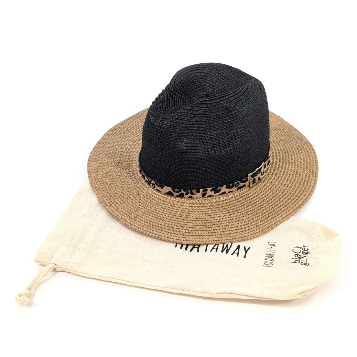 Two tone panama, leopard trim