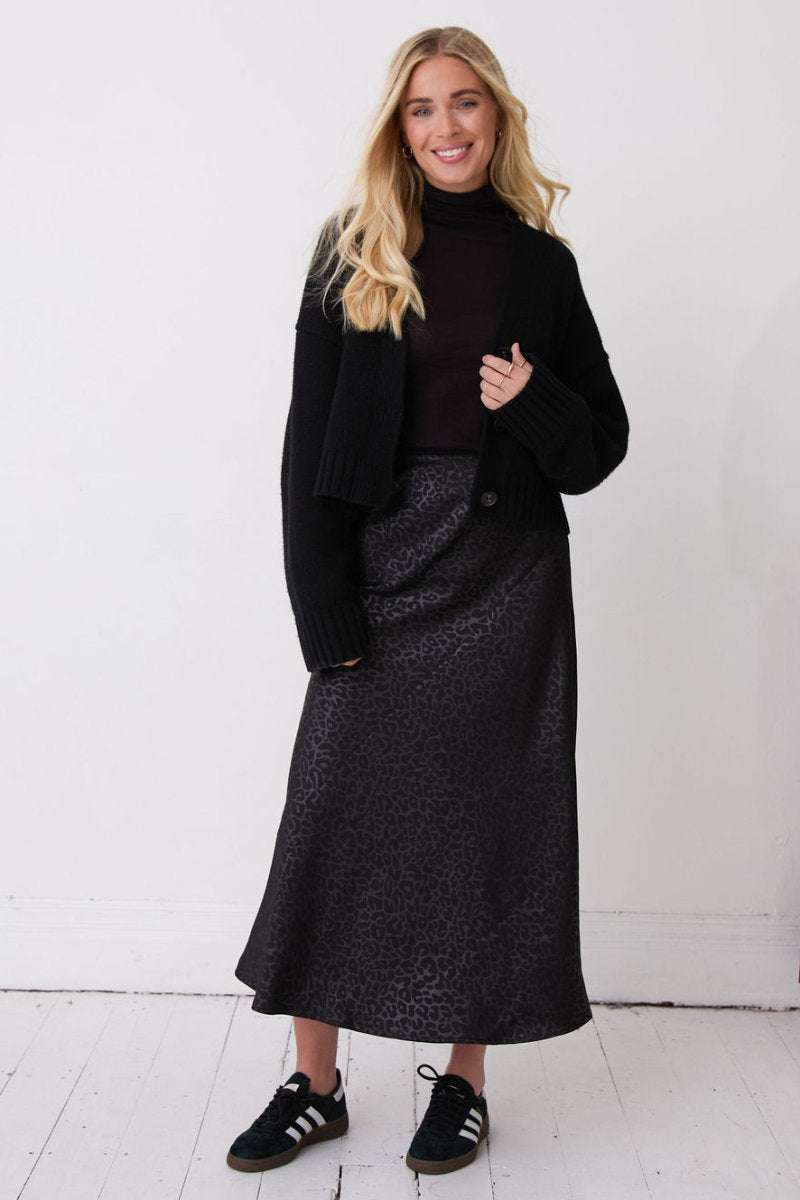 Bria slip skirt, black