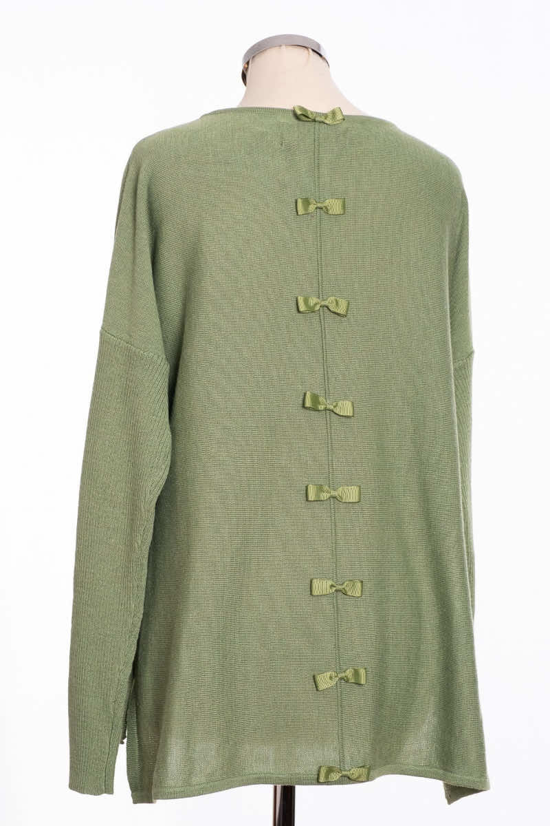 Bow back jumper, sage