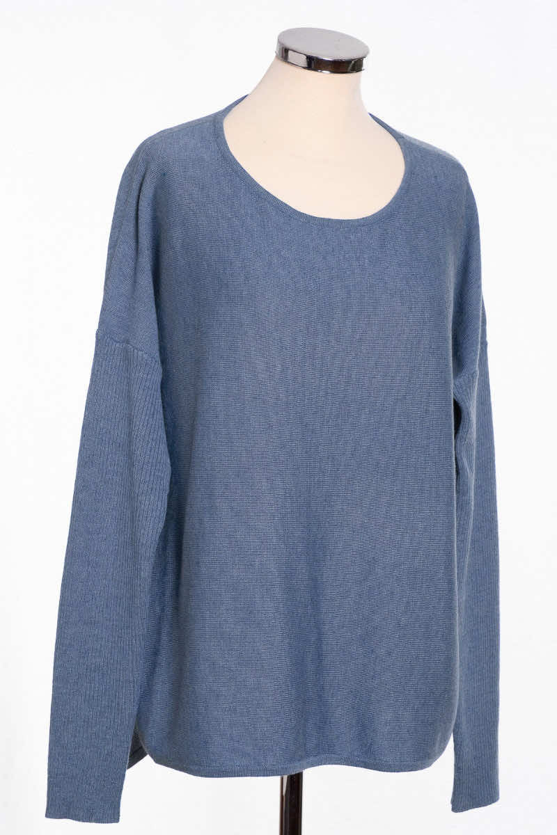 Bow back jumper, denim