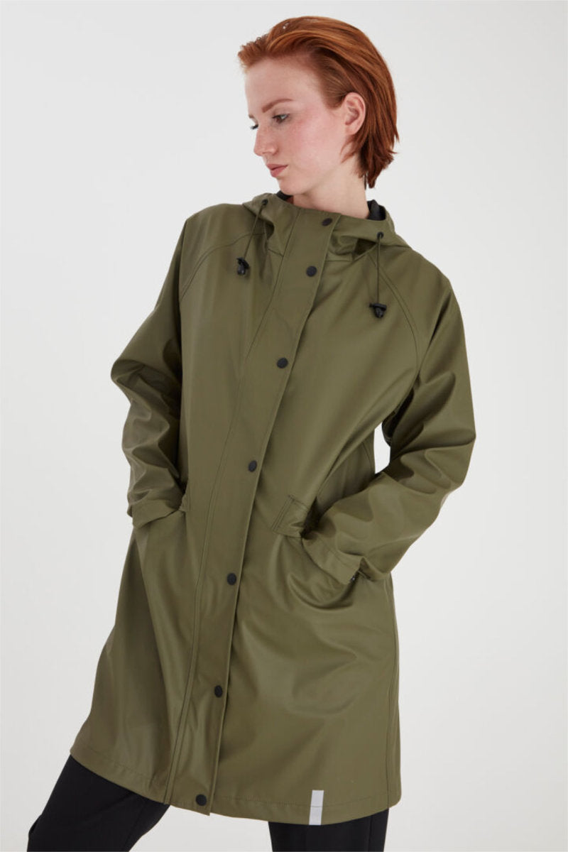 Olive green raincoat online