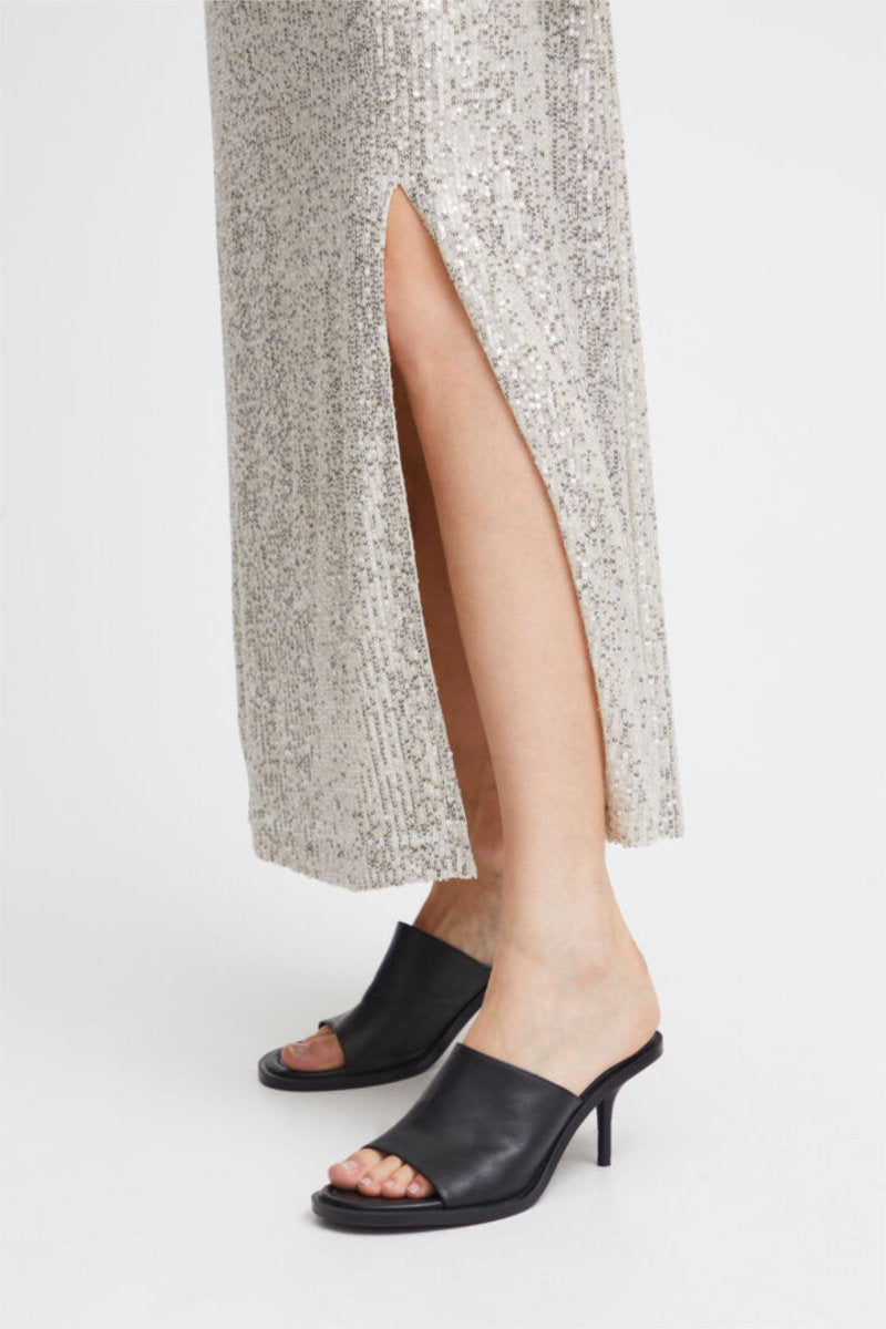 Fauci long skirt, frosted almond