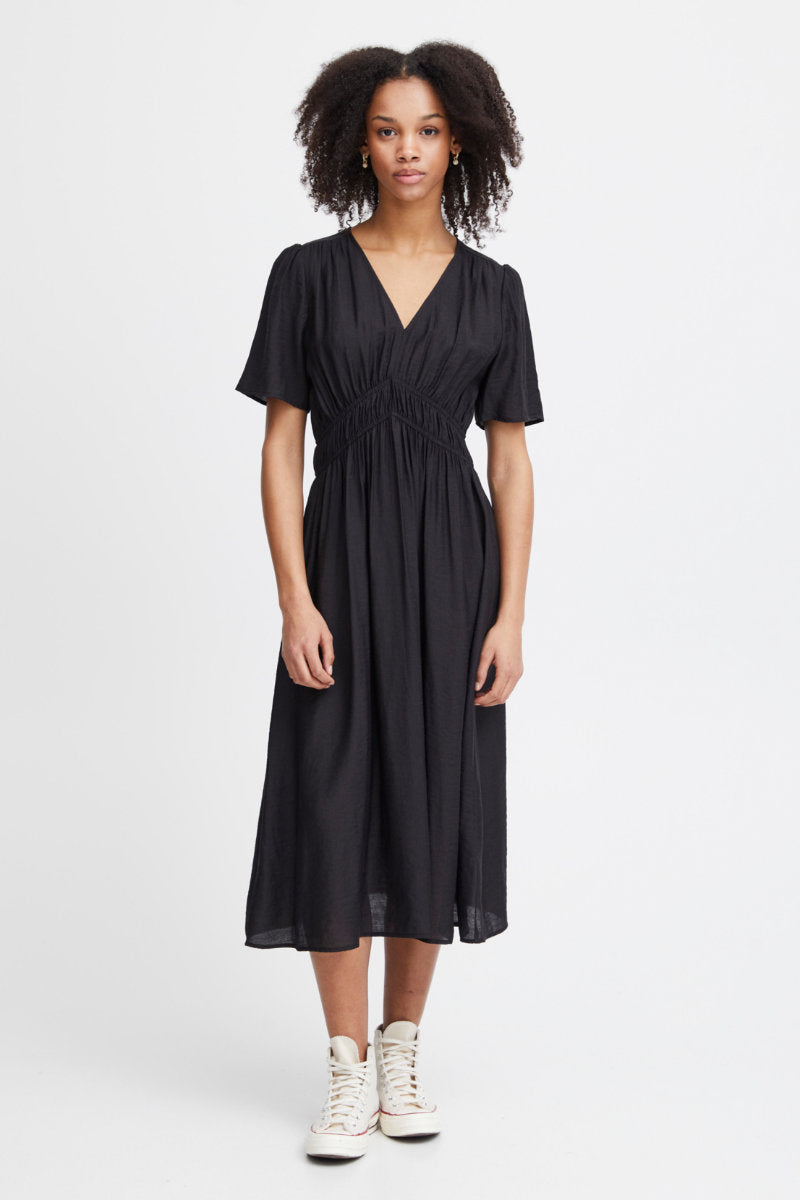 Quilla midi dress, black