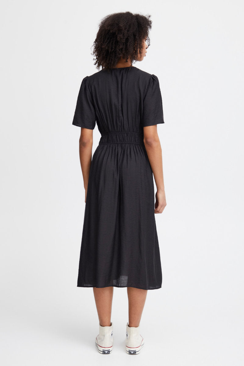 Quilla midi dress, black