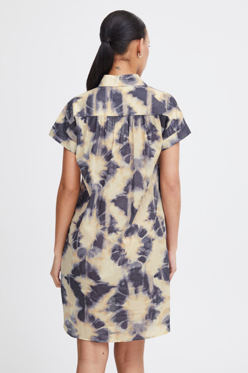 Emeretta dress, navy and cream