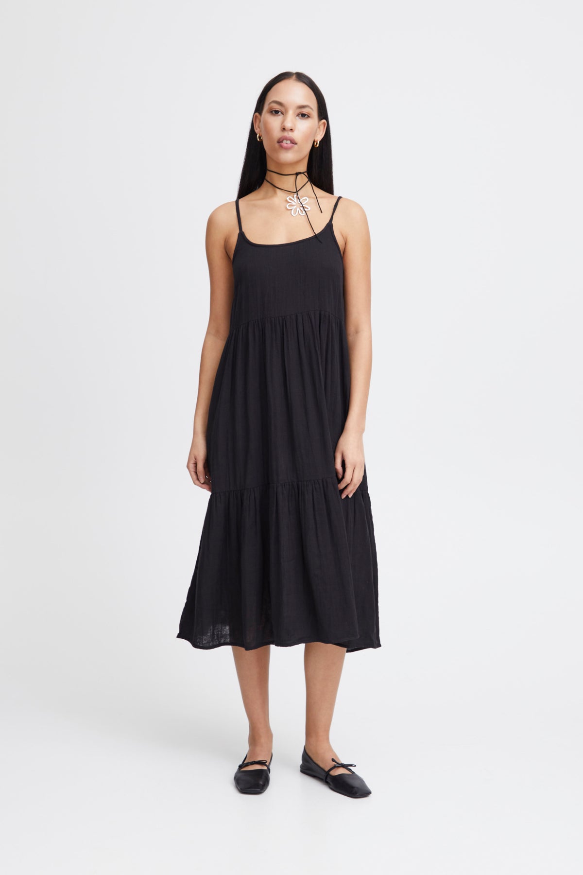 Foxa strappy dress, black