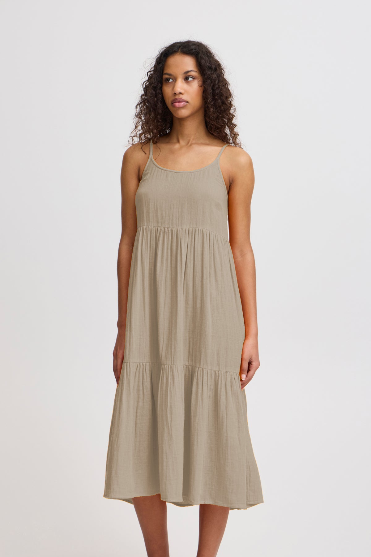 Foxa strappy dress, Stone