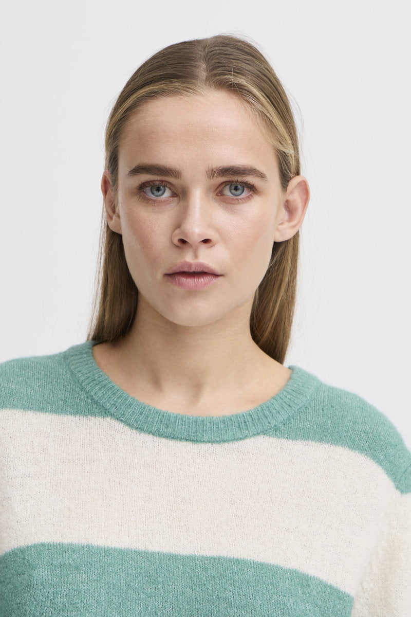Dusty stripe jumper, green