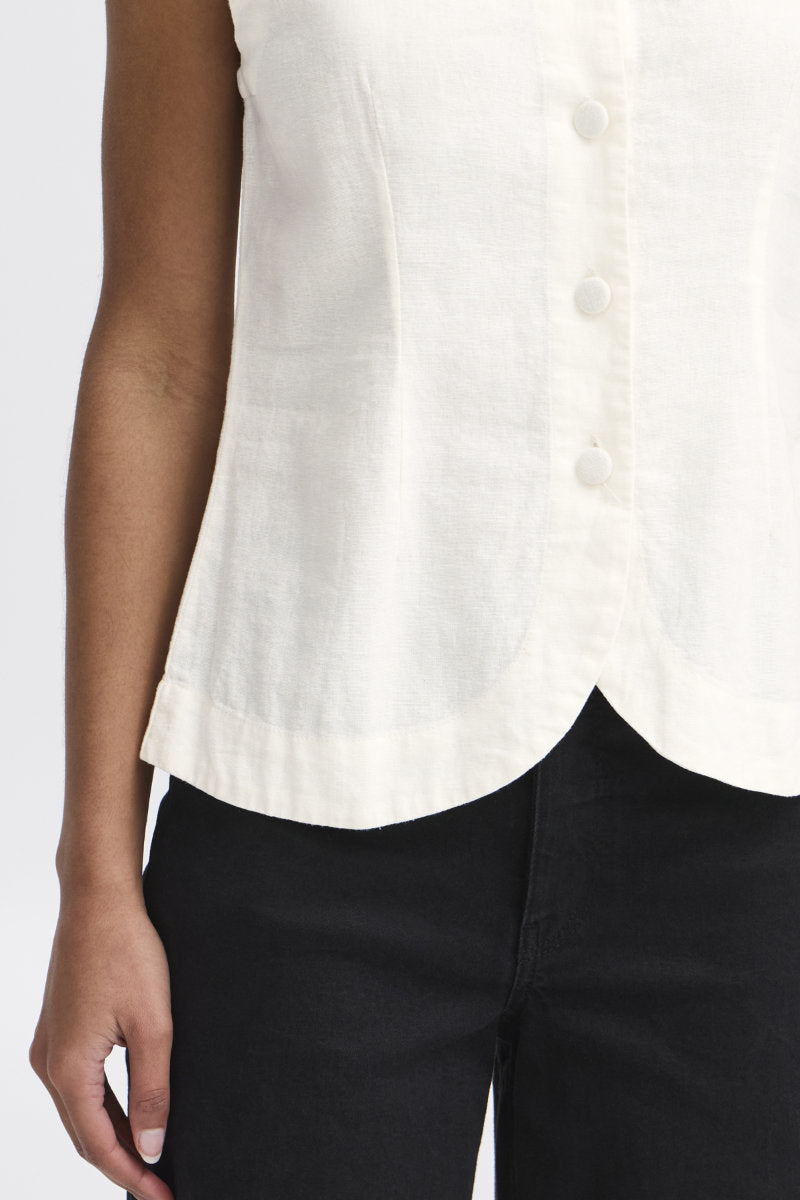 Linno waistcoat, ivory