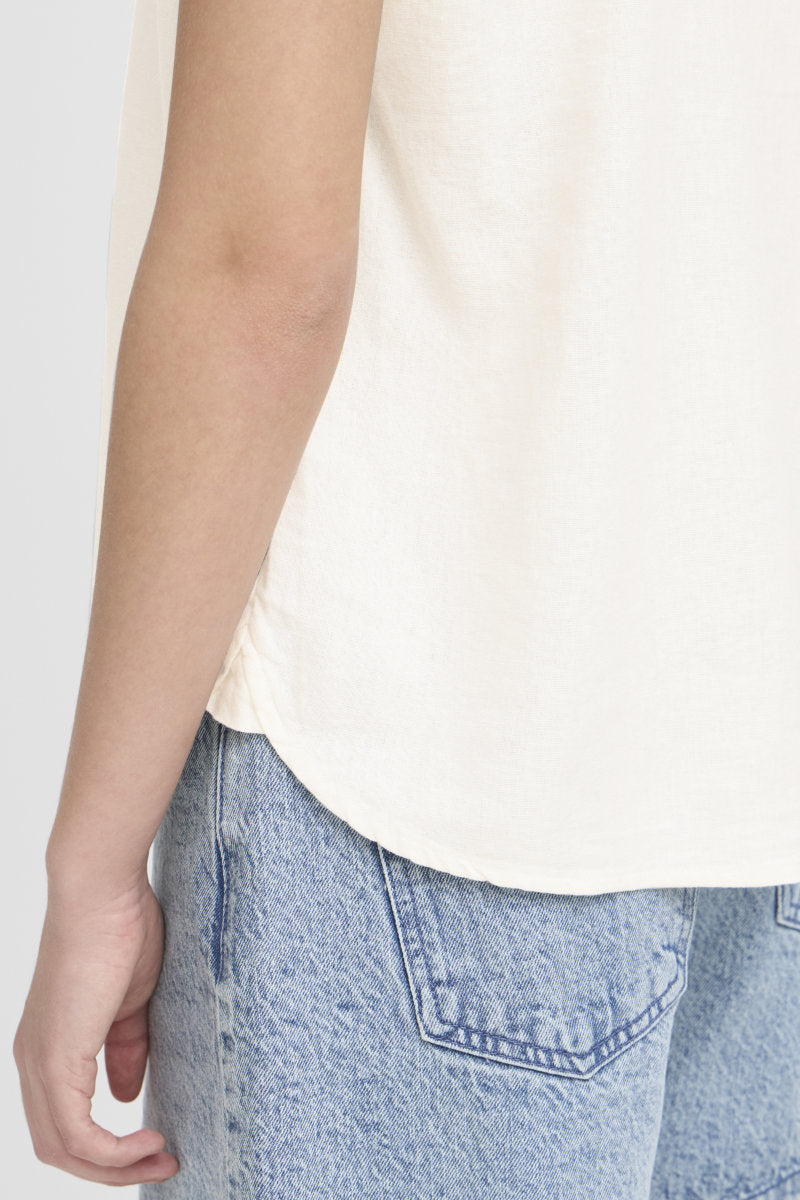 Linno tee shirt, ivory