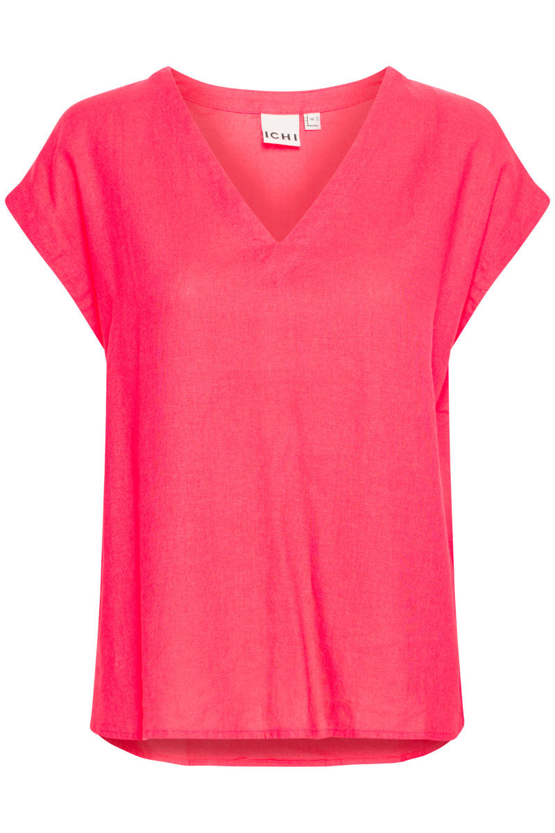 Linno tee shirt, coral