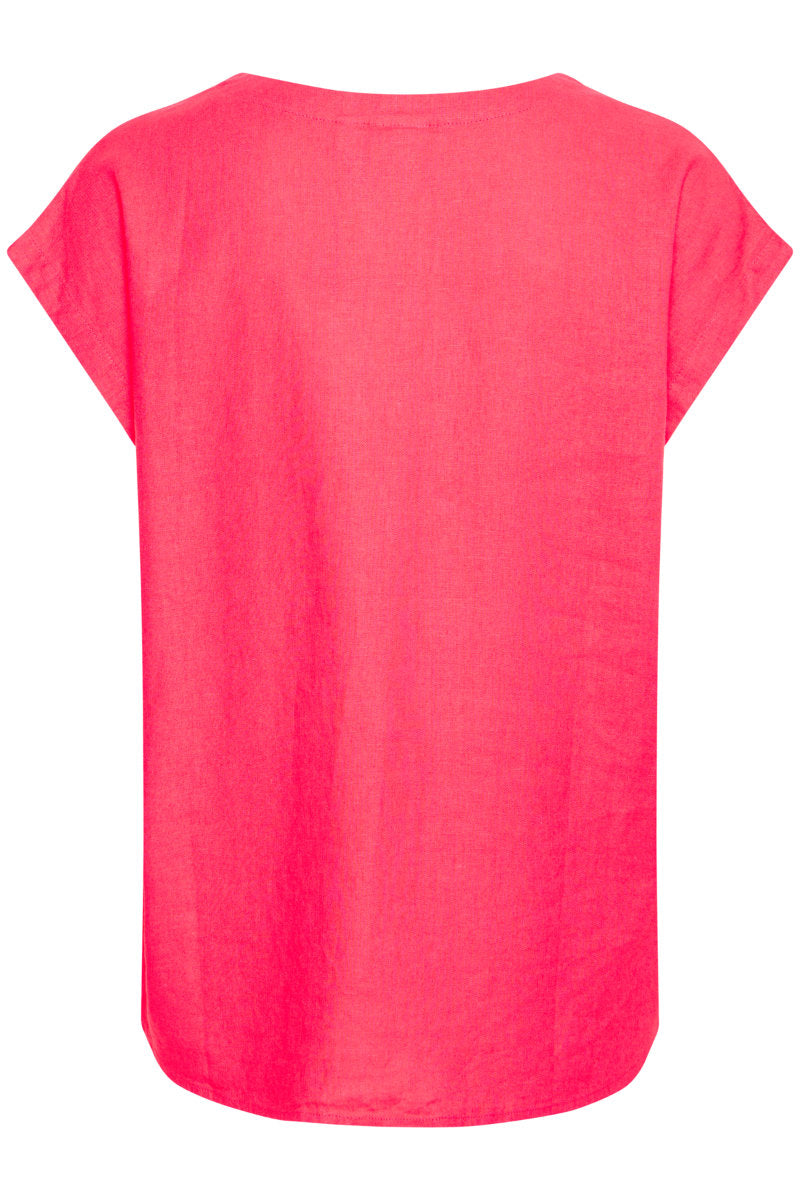 Linno tee shirt, coral