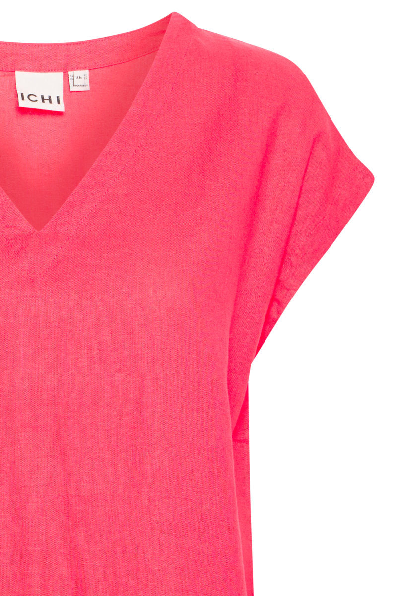 Linno tee shirt, coral