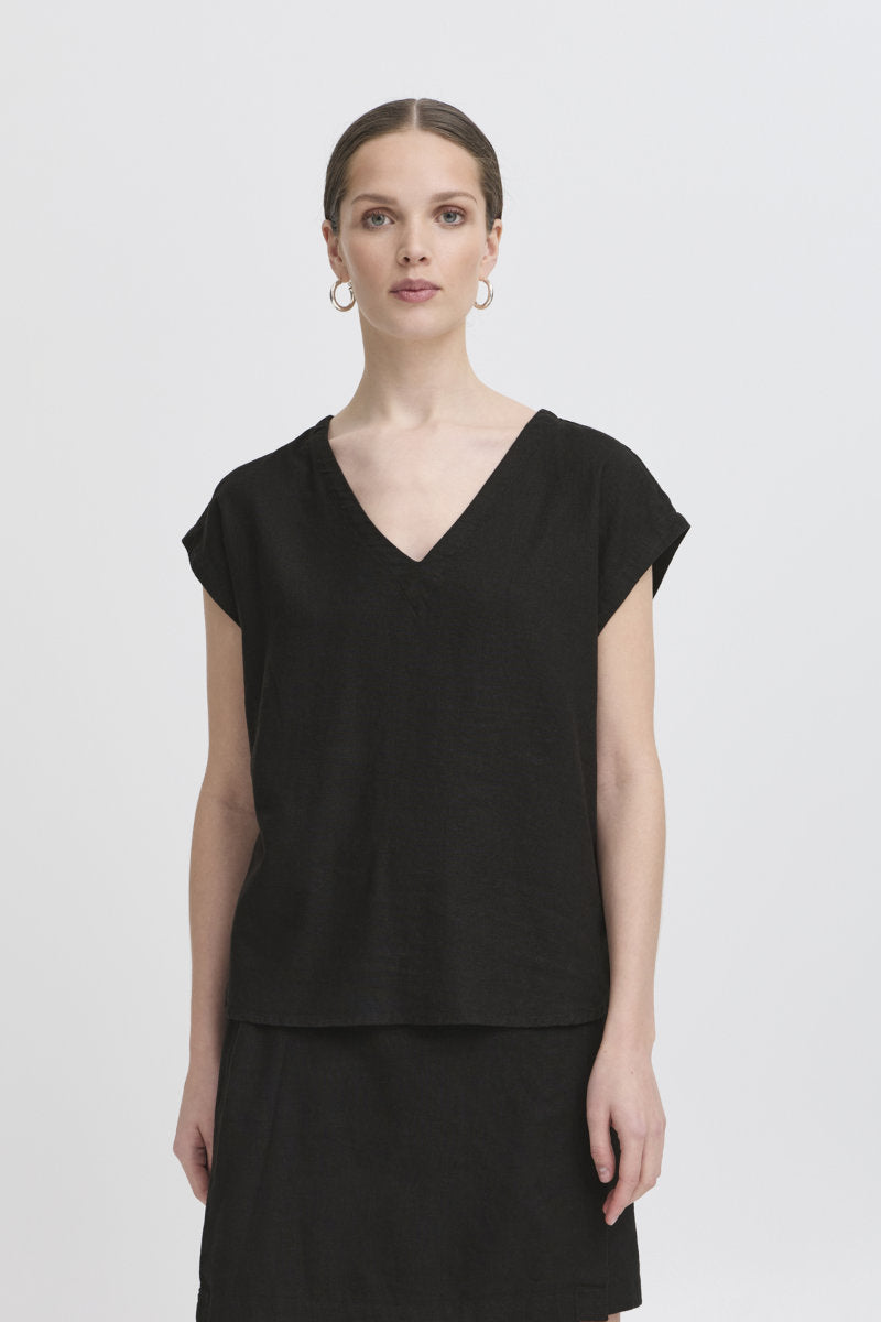 Linno tee shirt, black
