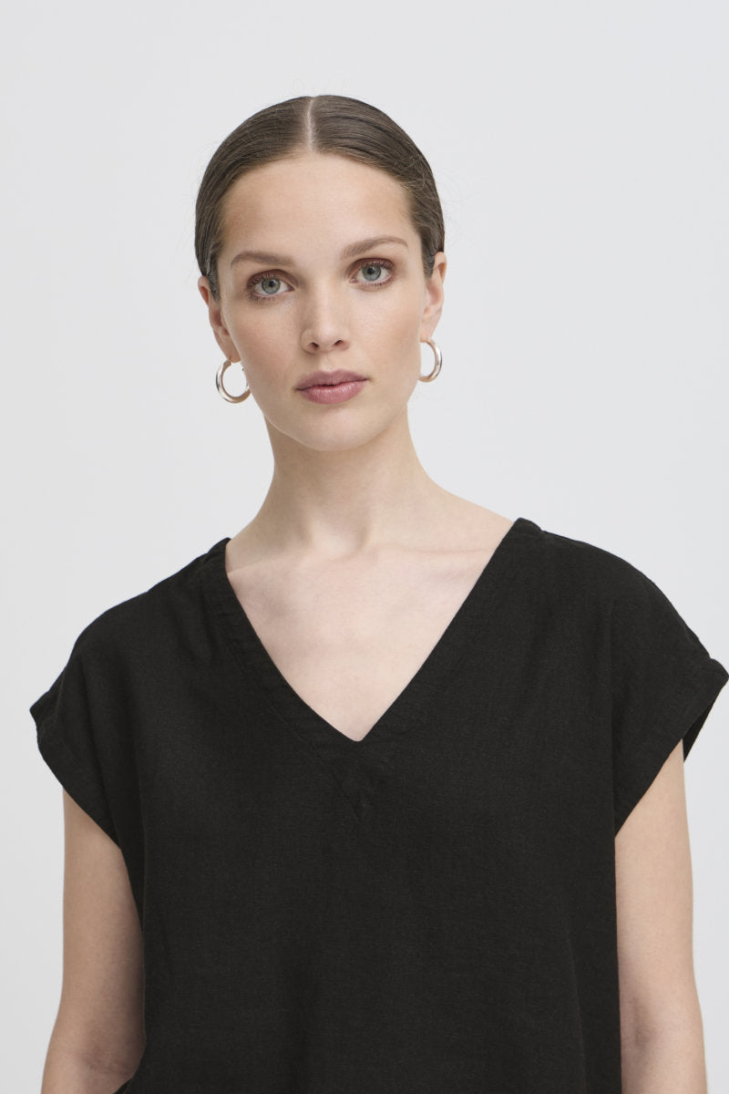 Linno tee shirt, black